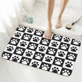 Black and White Dog Paws Bath Mat Rugs 15.7x23.6 in, Pet Footprints Checkered Diatomaceous Earth Bathroom Rug Rubber Non-Slip Absorbent Bathroom Mat for Tub Shower Sink - color: Paws #02