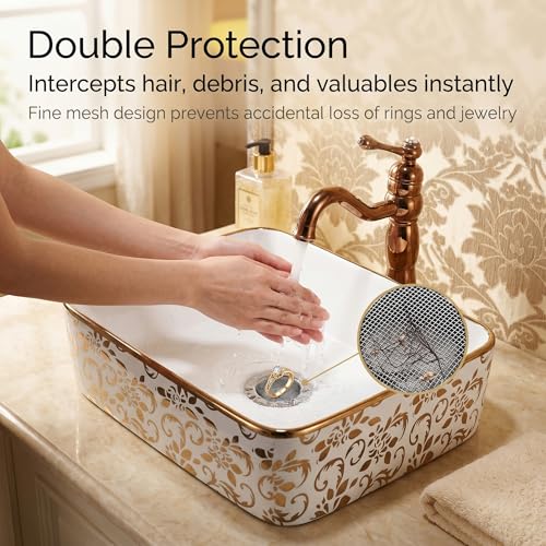 Seatery 2PCS 1.50" Bathtub Hair Catcher, Bathroom Sink Strainers, Tub Drain Hair Catcher, Drain Strainer for Shower, Laundry, Mop Pool, Utility, Slop, RV Sink, Stainless Steel - size: 1.50 inch