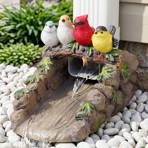 Cardinal Bird Statue Gutter Diverter Rain, Resin Gutter Extender Diverter,Deco Gutter Extension Downspout, Splash Block, Perfect Rain Gutter Downspout Extension for 3"x4" Downspouts - color: Multi Cardinal