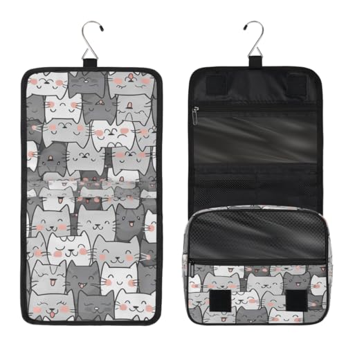 Travel Hanging Toiletry Bag for Women Girl Kinds Of Cute Cartoon Cat Cosmetic Bag Waterproof Makeup Organizer for Accessories, Shampoo, Full Sized Container, Toiletries for Bathroom Shower - color: B 00