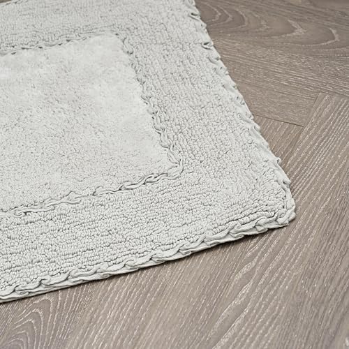 Laura Ashley Ruffle Border 100% Cotton Bath Rug, Light Grey, 20"x 34" - color: Light Grey, size: 1'8" x 2'10" (Rectangular)