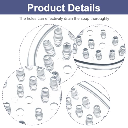 2 Pcs Plastic Soap Holder, Clear Soap Dish Bar Saver Tray with Holes Soaps, Self-Draining Soaps Dish Sponge Tray for Kitchen Bathroom Shower Counter