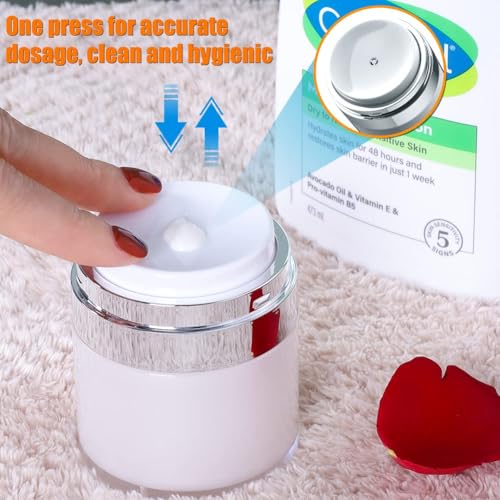 Airless Pump Jar, 1.7 oz Airless Pump Bottles, Travel Lotion Container – Vacuum Dispenser for Cream – Leak-Proof TSA-Friendly Design Keeps Cream Fresh – Multi-Purpose for Lotion, Sunscreen (2 Pack) - color: 1.7 oz