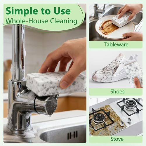 Magic Erasers Sponge Regenerative Material, Multi-Purpose 3.5X High-Density Melamine Foam Cleaning Pads, Cleaning Foam Sponge Eraser in Bulk for Kitchen, Bathroom, Walls, Shoes & Car(50)
