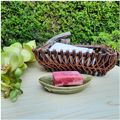 Ceramic Soap Dish with Self Draining Tray for Bar Soap, Bathroom, Kitchen (Frog Eggs) - color: Frog Eggs