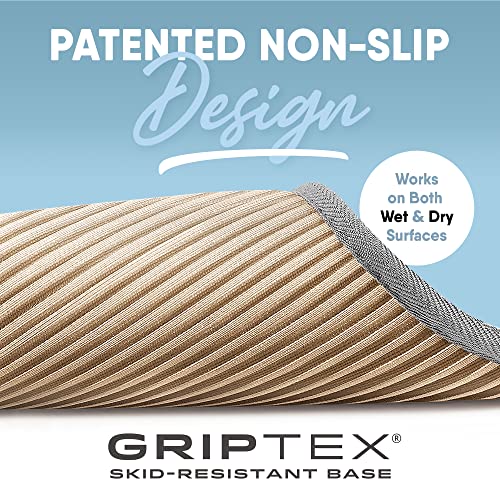 MICRODRY Quick Drying Memory Foam Framed Bath Mat with GripTex Skid-Resistant Base, Runner - 24x58, Light Grey - color: Light Grey, size: 24" x 58"