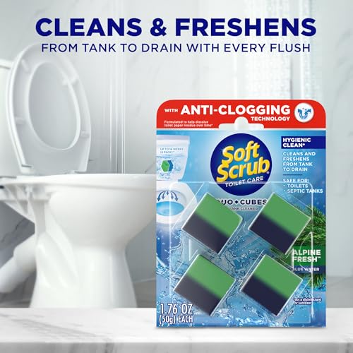 Soft Scrub in-Tank Toilet Cleaner Duo-Cubes, Alpine Fresh, 4Count - size: 4 Count (Pack of 1)