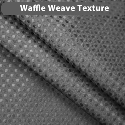 No Hook Shower Curtain with Snap in Liner, Waffle Shower Curtain Set for Bathroom, Hotel Style with Semi-Sheer Top Window, Waterproof & Washable, Dark Grey, 71" W x 86" L - color: Dark Grey, size: 71"W x 86"L (Pack of 1)