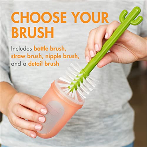 Boon Cacti Replacement Baby Bottle Brushes - Includes Bottle Cleaner Brush, Straw Cleaner Brush, Nipple Brush and Detail Brush for Baby Bottles - Newborn Essentials - Sage - 4 Count - size: 4 Piece Set, style: Cacti Replacement Brush