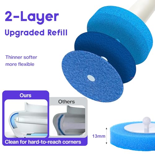 Disposable Toilet Brush Toilet Bowl Cleaner Wall Mounted Toliet Wand Kit with Holder Toilets Cleanings Stick Cleaning Supplies 42 Refills Pads for Cleaning and Hygienic Bathroom Maintenance