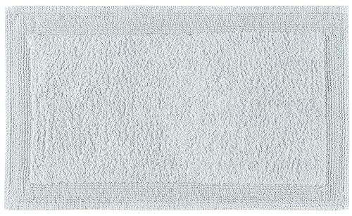 Bedding Craft Cotton Bath Mat Rug 21x34, Reversible Bathroom Rug, Water Absorbent, Machine Washable, Soft Cloth Bathmat for Outside Bathtub, Silver Grey - color: Silver Grey, size: 1'9" x 2'10" (Rectangular)