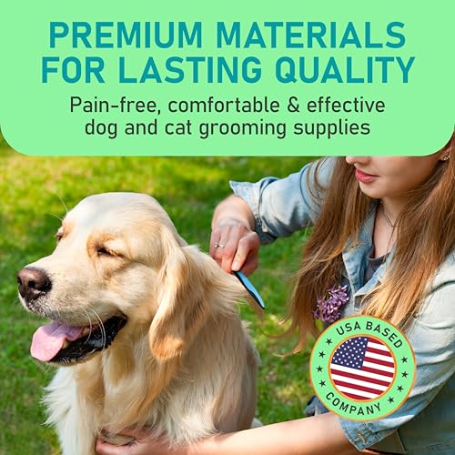 Maxpower Planet Pet Grooming Rake and Dematting Comb for Dogs - Dog Grooming Supplies, Undercoat Rake for Dogs, Cats - Extra-Wide Deshedding Dog Brush, Deshedder Comb for Long Hair - Reduce Shedding - color: C - Rake and Comb Kit (Best Value), size: Large
