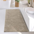 Hearth & Harbor Bathroom Rugs, Chenille Bath Mat - Machine Washable Bath Mats for Bathroom Non-Slip Backing Rubber, Quick Dry Bathroom Mat - color: Beige, style: 26 x 44