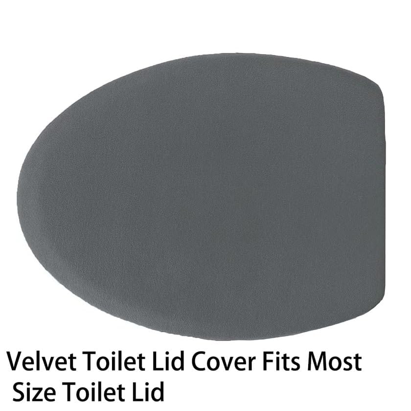Madeals Memory Foam Bath Mat Set 4 Piece with Toilet Lid Cover and Combo Rug Carbon Gray - color: Carbon Gray, size: 20" x 32"/17" x 24"/Contour/Lid Cover