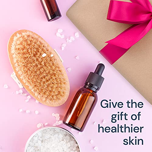 Scala Body Brush Natural Bristle, Dry Brushing Exfoliator for Dead Skin | Medium strength bristles, boosts circulation, lymphatic drainage, cellulite care
