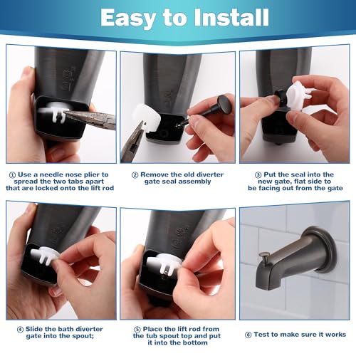 Enhon 2 Set Tub Spout Diverter Repair Kit, Includes 2 x Diverter Valve Stems, 2 x Cup Seals and 2 x Gates, Bathroom Shower Bathtub Leaky Faucet Repair Replacement Parts(Oil Rubbed Bronze,Classic) - color: Oil Rubbed Bronze