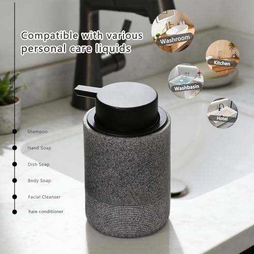 Resin Foaming Soap Dispenser, 11 OZ Bathroom & Kitchen Foam Soap Dispenser, Easy Press Pump, Refillable Hand Soap Dispenser, Modern Decor (Gray) - color: Gray