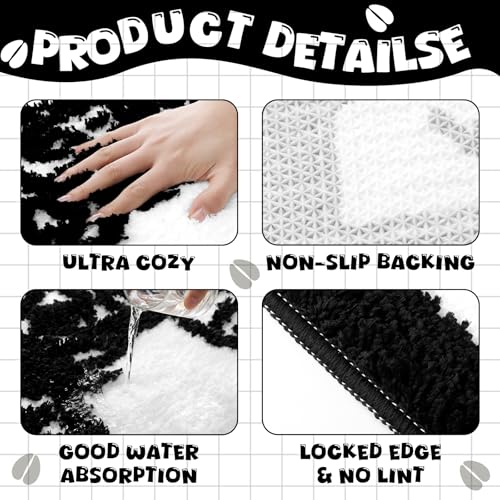 Dunzy Highland Cow Bathroom Rug are You Pooping Funny Toilet Mats for Bathroom U Shaped Highland Cow Stuff Non Slip Soft Bath Mat Water Absorbent Bath Rug, 20 x 24 Inch (Minimalist)