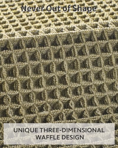 tchdio Waffle Bath Mat Rug, Super Absorbent Non Slip Bath Mats for Bathroom Mat Ultra Soft Bathmat Machine Washable Bathroom Rugs with Tassels, Bath Rugs Beside Tub, 17" x 24" - color: Green, size: 17" x 24"
