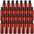 Mimorou 30 Pack Amber Empty Bottles Plastic Squeeze Bottles with Disc Top Flip Cap Small Empty Travel Squeeze Bottle for Lotions Liquid Body Soap Conditioner Creams(5.1 oz) - size: 5.1 oz