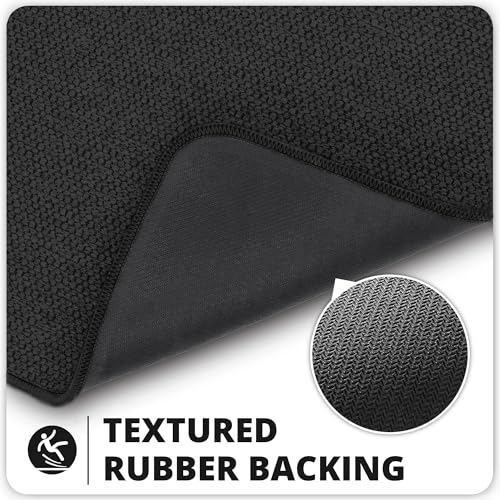 Bosap Bath Mat,Ultra Thin Bathroom Runner Rugs,Large Bath Mats for Bathroom,Quick Dry,Non-Slip,Machine Washable,Low Pile,Bath Rug,Shower Outside,Sink,Home Decor Accessories.Black,2'x6'(24x72inch) - color: Black, size: 2' X 6' (Runner)