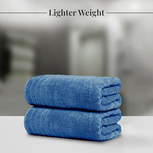 Tens Towels Pack of 4 Extra Large Bath Towels 30 x 60 Inches, 100% Cotton, Larger & Lighter Weight, Quicker to Dry, Super Soft and Absorbent, Perfect for Bathroom, Blue - color: Blue