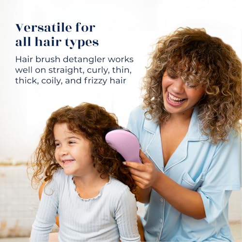 Crave Naturals Glide Thru Detangling Brush For Natural, Curly, Straight, Wet or Dry Hair - Gentle Detangler Brush Styling Tool for Adults, Kids, Toddlers and Little Girls - 8.4x3.4", Pink - color: Pink, size: 1 Pack (Large)
