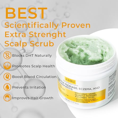 Anti Fungal Pre Shampoo Scalp Scrub for Psoriasis, Eczema & Seborrheic Dermatitis | DHT Blockers, Mineral Complex & Tea Tree Oil | Clears Buildup, Soothes Scalp and Promotes Hair Growth 7.7 Fl Oz