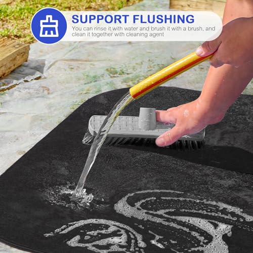 Toilet Rugs U Shaped Washable,Toilet Mats for Bathroom,Snugly Wraps Around Toilet Pedestal(4 Pack, Black) - color: Black