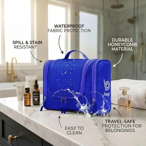 Bago Travel Toiletry Bag for Women and Men X-Large Waterproof Hanging Large Toiletry Bag for Bathroom and Travel Bag for Toiletries Organizer -Travel Makeup Bag (DeepBlue) - color: DeepBlue, size: X-Large