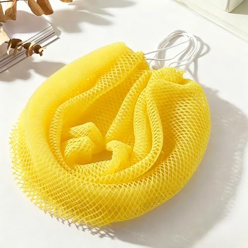 Exfoliating Bath Towel Set for Women Strong Cleaning Back Scrubber - color: Yellow