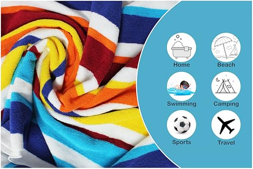 ORIGINAL KIDS Wash Cloth - 12 Pack 100% Cotton Yarn-Dyed Terry Washcloths - 450 GSM Quick Dry Soft Absorbent Gentle Baby Face Towels for Bathroom Travel Daycare - 12 x 12 inches - Cabana Stripe Multi - color: Cabana Stripe Multi, size: 12 Pack Washcloth
