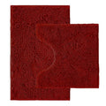 Bathroom Rugs Sets 2 Piece,Super Absorbent Chenille Bath Mats and U-Shaped Toilet Rug,Strong PVC Non Slip Backing,Microfiber Washable Dry Quickly Bath Mats for Bathroom(20"x32"+20"x20"U,Dark Red) - color: Dark Red