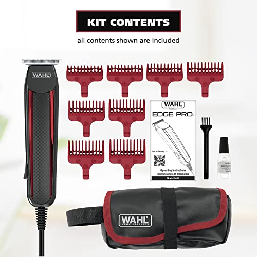 Wahl Edge Pro Bump Free Corded Beard Trimmer for Men Touch Up Trimmer & Grooming Detailer Kit – Perfect for Edging Beards,Mustaches,Hair,& Stubble,– Model 9686-300,(Pack of 3) - size: 1 Count (Pack of 3)