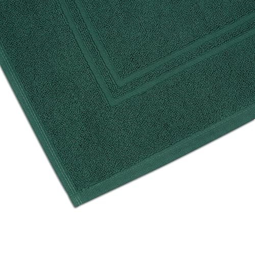 Tens Towels Pack of 2 Bath Mats 100% Cotton, 20 x 32 Inches, Super Absorbent, Hotel Quality Premium Floor Towels, Luxurious, Soft & Quick Dry, Not a Bathroom Rug (Hunter Green) - color: Hunter Green