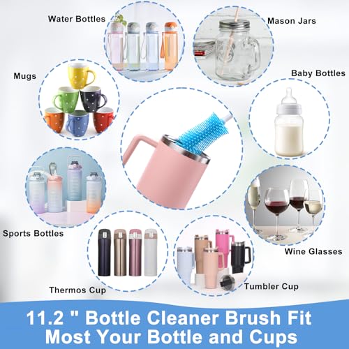 XANGNIER 5 Pcs Water Bottle Cleaner Brush Set for Owala 24oz/32oz/40oz Cup,Multifunctional Bottle Brush and Long Straw Cleaner Brush,Cleaning Kit for Owala/Stanley/Yeti Tumbler Cup Accessories - size: 5 pack