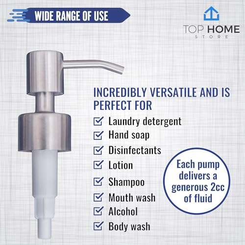 Stainless Steel Soap and Lotion Dispenser Pumps, Replacement for Your Bottles (Brushed Nickel, 2 Pack) - color: Brushed Nickel, size: 2 Pack
