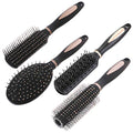 Pack of 4 Anti-Static Hair Tools for Women, Men & Kids: Oval Comb, Round Vent Brush, Detangling Paddle Brush for Wet/Dry Hair Massage & Shine, QXDAI-10
