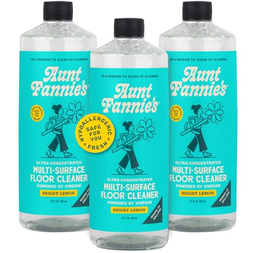 Aunt Fannie's Ultra Concentrated Floor Cleaner Vinegar Wash, Multi-Surface Solution For Mopping, Makes 16 Gallons, Bright Lemon Scent, 32 oz. (Pack of 3) - size: 32 Fl Oz (Pack of 3)