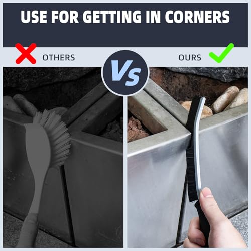 FOOGWEE Hard Bristle Crevice Cleaning Brush - Home Cleaning Tools, Multi-Purpose Crevice Supplies for Kitchen, Bathroom, Toilet, Window, Vehicle, Faucets, Grout, Home (3, Black) - color: Black