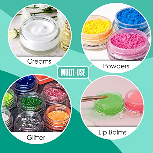 Houseables Sample Containers, Lip Balm Containers, Sample Jars, Mini Jars with Lids, Small, Empty, Makeup, Powder, Gloss, Cosmetic, Tiny, Chapstick, Dab, Wax, Scrub, Little, Clear Plastic 3 Gram, 50PK - color: Clear, size: 50 Pack