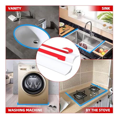 Flexible Shower Threshold Water Dam, Self Adhesive Silicone Water Barrier, Bathroom and Kitchen Water Strip, Shower Splash Guard for Dry and Wet Separation, 78inch, White - color: White, style: 78Inch