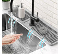 Silicone Kitchen Sink Faucet Drain Mat, Water Splash Guard for Kitchen and Bathroom Countertop, Gray
