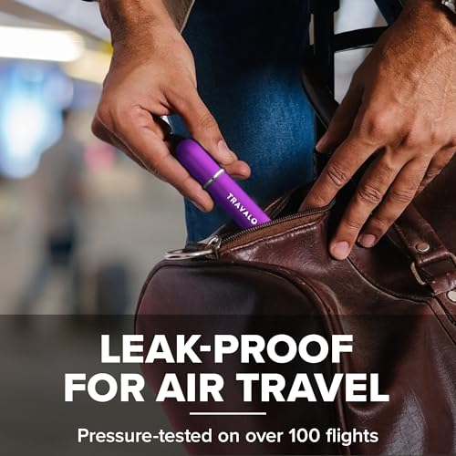 Travalo Classic HD Perfume Atomizer - Leak-Proof and TSA Approved for Air Travel - Reusable, Airtight, Easy-Fill Mini Pump Sprayer - Lightweight, Elegant Design w/Volume Window - Purple 0.17oz - color: Purple