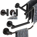 JQK Bathroom Hardware Set Oil Rubbed Bronze, 5-Piece Bath Accessories Set Wall Mount Includes 24 in Towel Bar, 9 in HT Bar, TP Holder, Towel Hook x 2, BAS105-ORB - color: Oil Rubbed Bronze