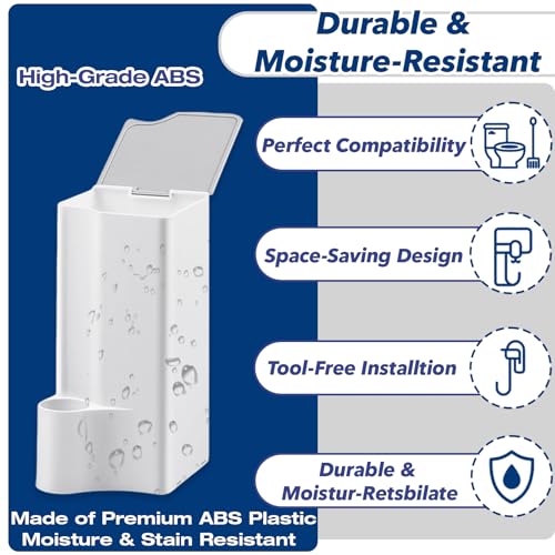 2-Pack Toilet Holder Compatible with Clorox Toilet Wand Only, Space-Saving Wall-Mount & Free-Standing Storage for Disposable Scrubbing Pads - Ideal Choice for Toilet Wand