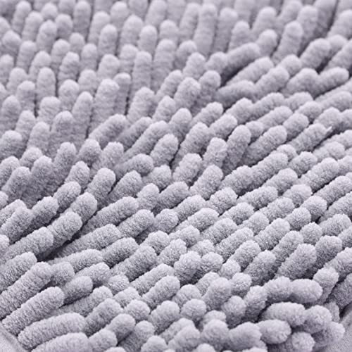 Non-Slip Bath Rug,Extra Soft Microfiber Bedroom Shag Carpet with Anti-Slip Backing,Water/Dust Absorbent Fast Dry Shower Mat,Sound Insulated Stairs Pad,Machine Washable (Grey,12 x 19 Inches) - color: Grey, size: 12"x19"