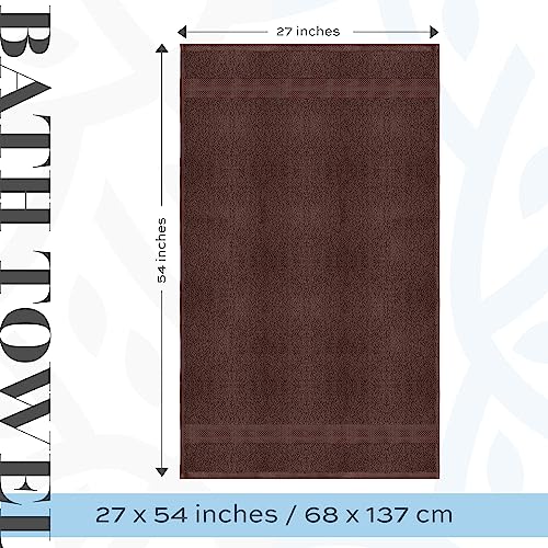 White Classic Luxury Bath Towels Set of 4 Large - 700 GSM Cotton Ultra Soft Bath Towels 27x54 | Highly Absorbent and Quick Dry | Hotel Towels for Bathroom Luxury, Plush Shower Towels, Brown - color: 19: Brown