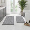 HOMEIDEAS Grey Bathroom Rugs Set, Extra Soft and Absorbent Microfiber Plush Bath Mat with Non Slip Backing for Bathroom - color: Grey