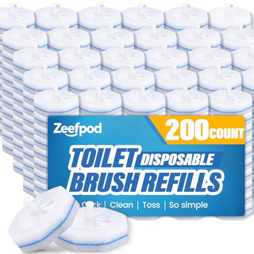 200 Count Disposable Toilet Brush,Toilet Cleaner Wand Refills Compatible with Most Toilet Brushes- No Falling Apart, Fresh Fragrance，4X Cleaning Power，Bathroom Cleaning. - size: 1 Count (Pack of 200)